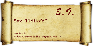 Sax Ildikó névjegykártya